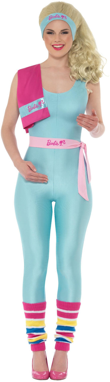 Barbie Costume Fitness Great Shape Workout Adult Blue Jumpsuit_1