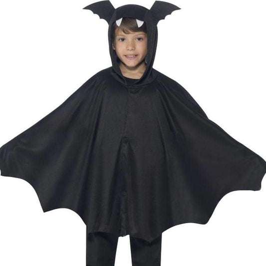 Bat Cape Kids Black Hooded with Ears Halloween Costume Accessory 2