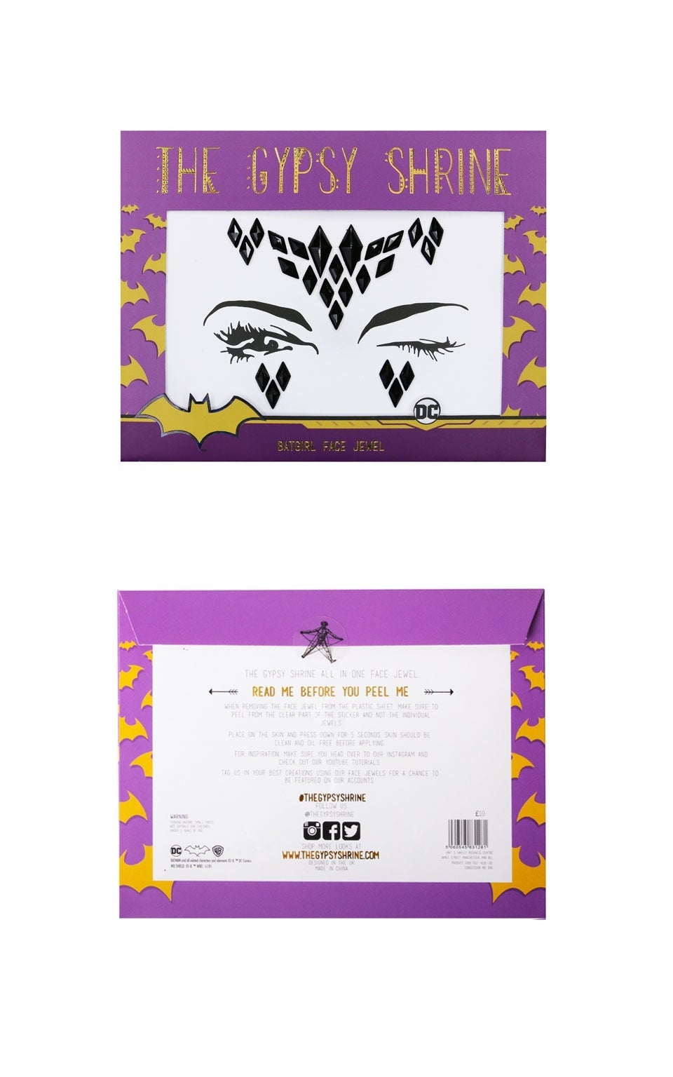 Size Chart Batgirl Face Jewel Costume