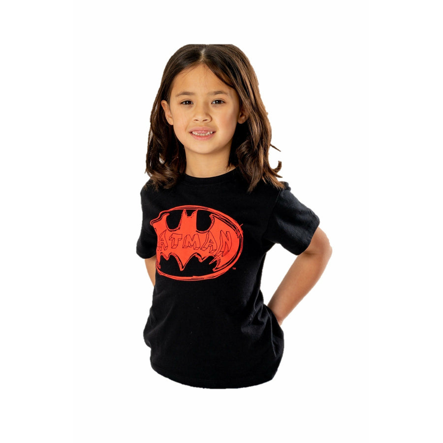 Batman Kids Black Red Batsign T-Shirt DC_1