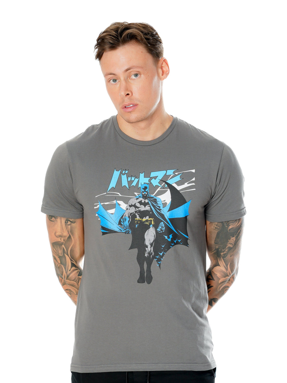 Batman Manga Cape Grey T-Shirt_2