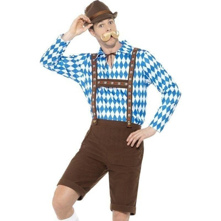 Bavarian Beer Man Costume Adult Blue Black_1