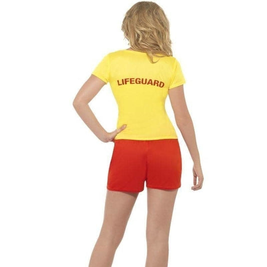 Baywatch Beach Adult Red Shorts Yellow Top Costume 2
