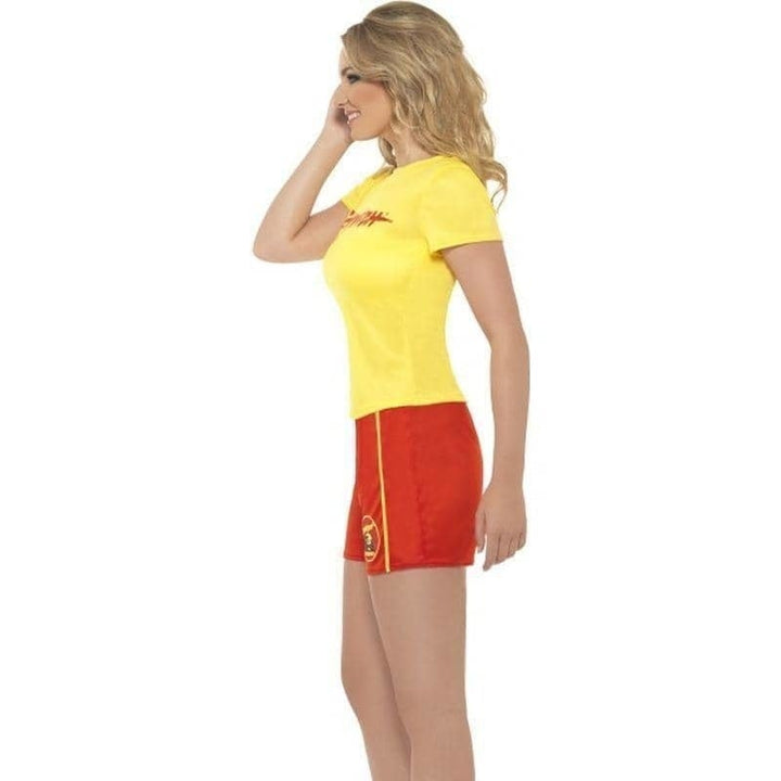 Baywatch Beach Adult Red Shorts Yellow Top Costume_3