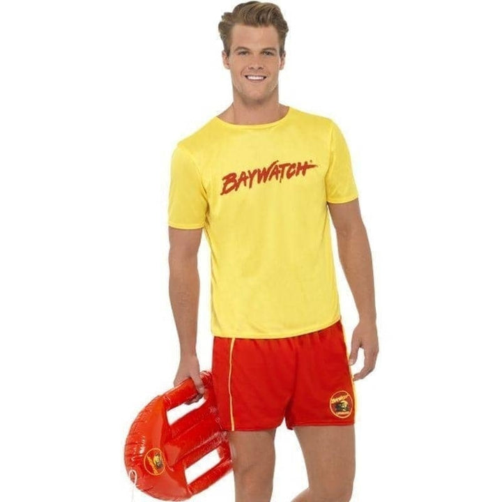 Baywatch Mens Beach Costume Adult Yellow and Red_1