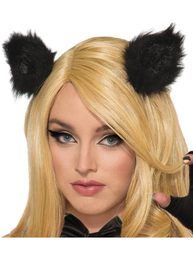 Black Cat Clip on Ears Costume Accessory_1