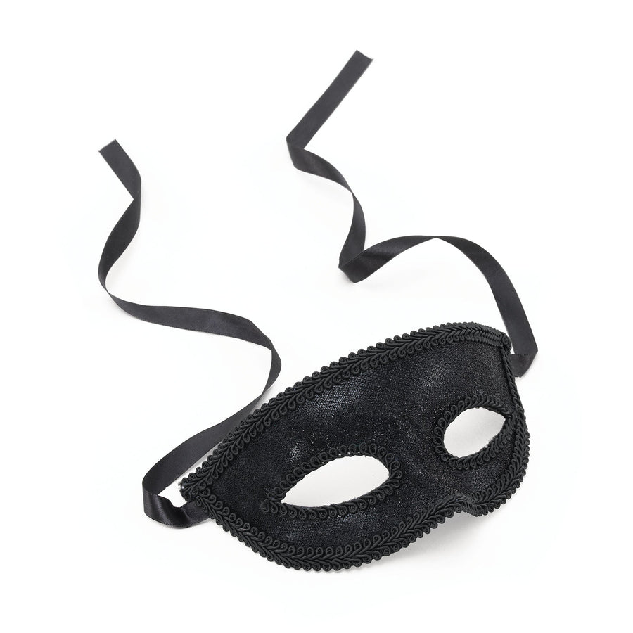Black Eye Mask + Ribbon Tie Masks Unisex_1