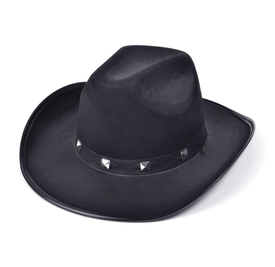 Black Felt Cowboy Studded Hat Adult_1