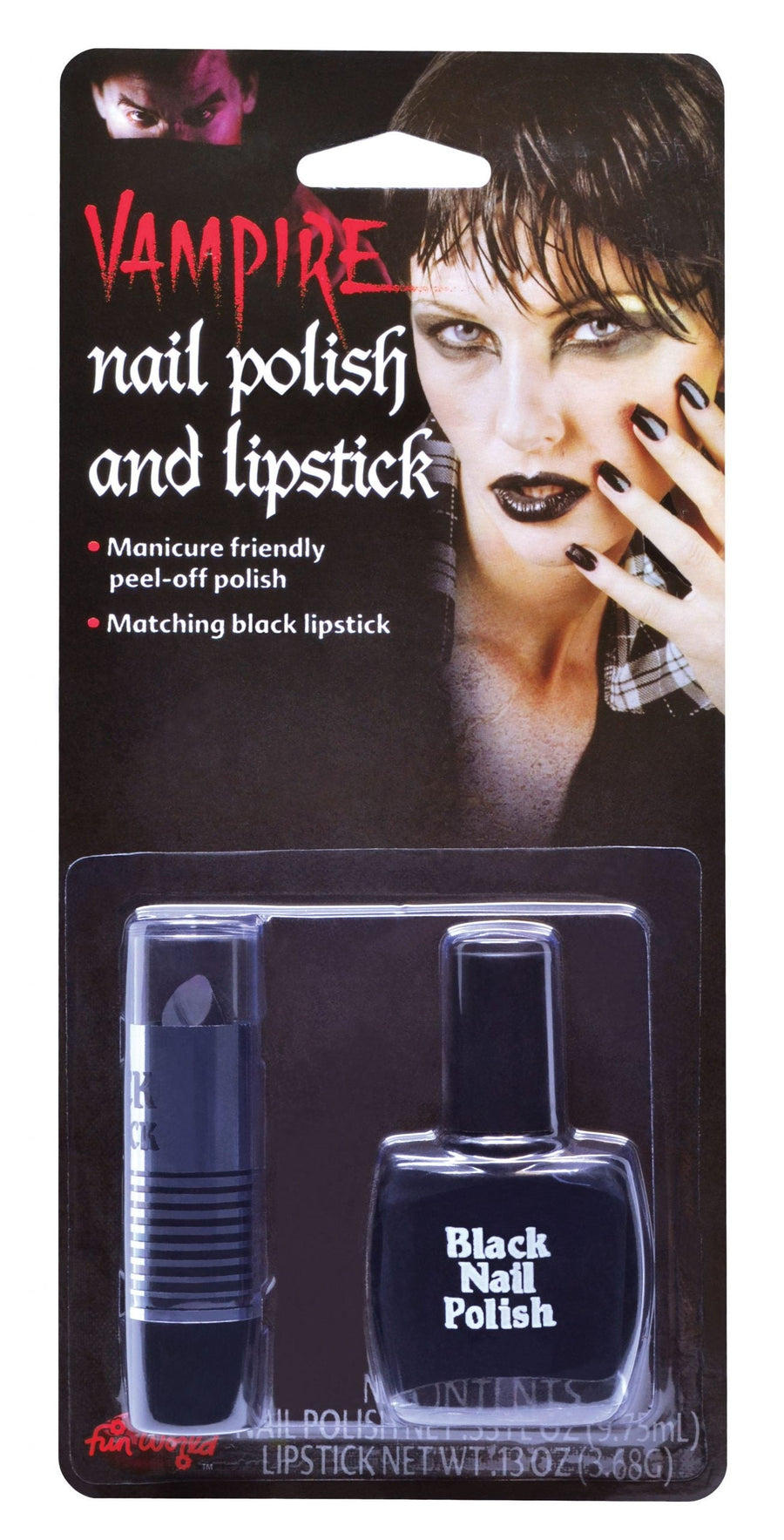 Black Nail Polish & Lipstick Make Up Unisex_1