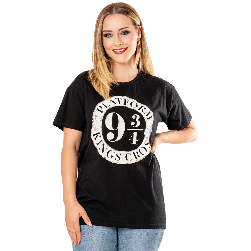 Black Platform 9&3 Quarters Harry Potter Unisex T-Shirt Adult_1