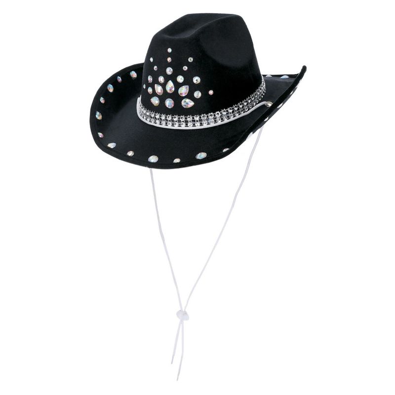 Black Rhinestone Cowboy Hat Adult_1