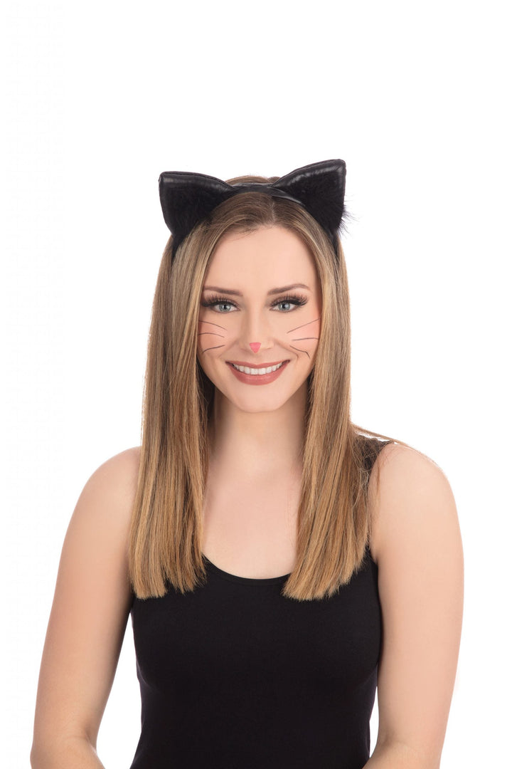 Black Vinyl Cat Ears on Headband_1