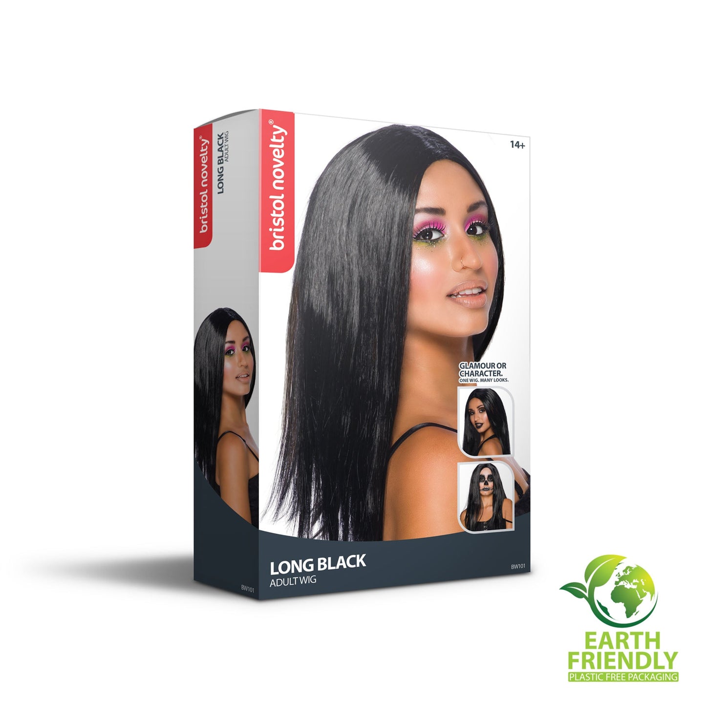 Black Wig 18 Inch Long Ladies Halloween Witch Hair 4