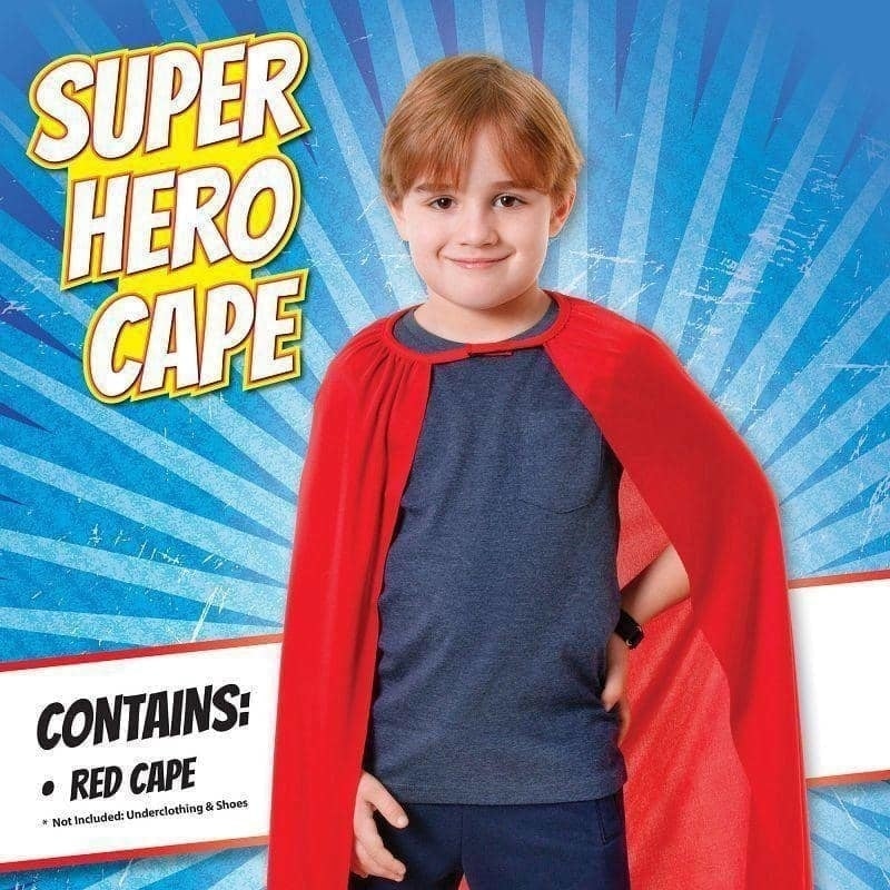 Size Chart Boys Superhero Cape Red Childrens Costume Male