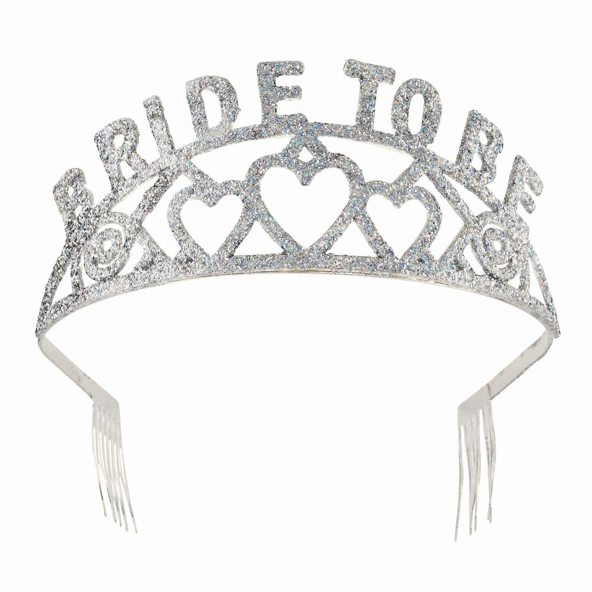 Bride To Be Glitter Tiara Silver Costume Accessory 1