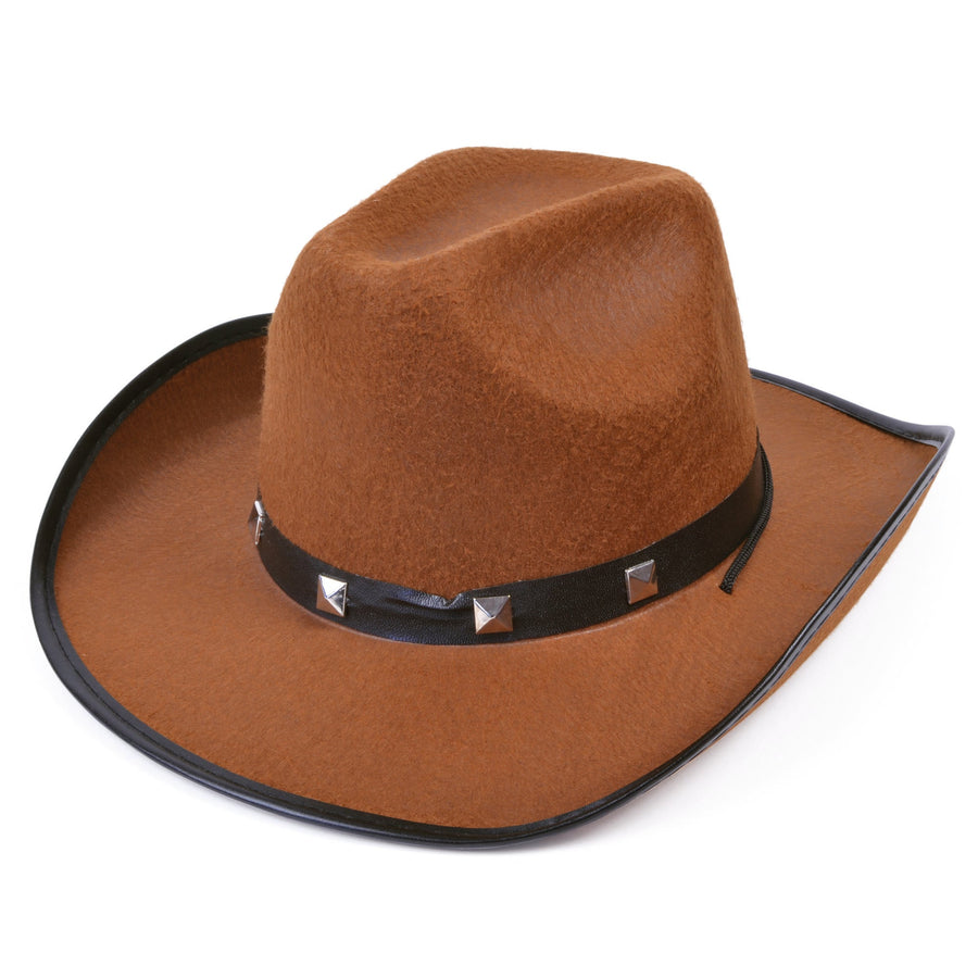 Brown Felt Cowboy Studded Hat Adult_1