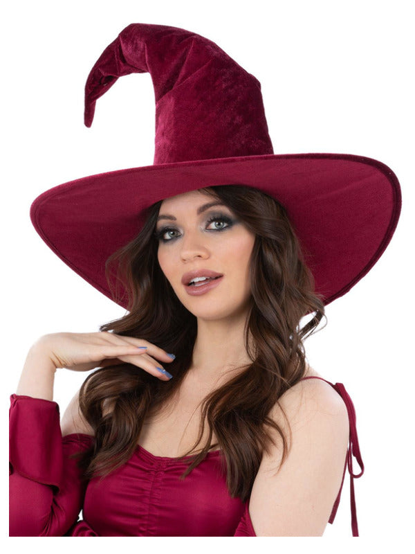Burgundy Velour Witch Hat_1