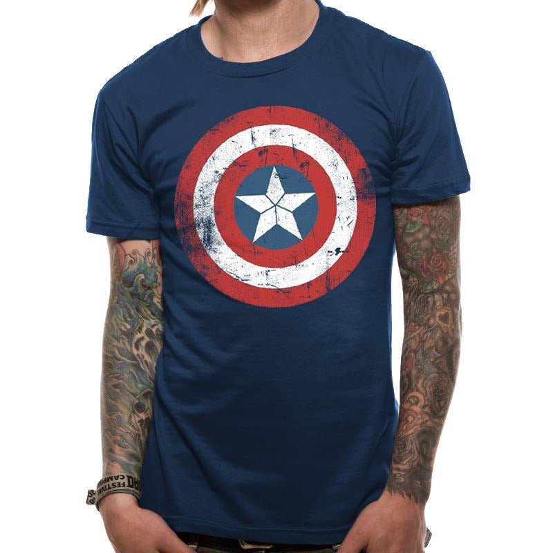 Captain America Shield Distressed T-Shirt Large Adult_1