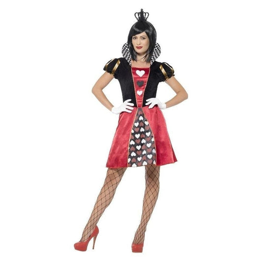 Carded Queen Costume Adult Red Dress Crown Gloves 2