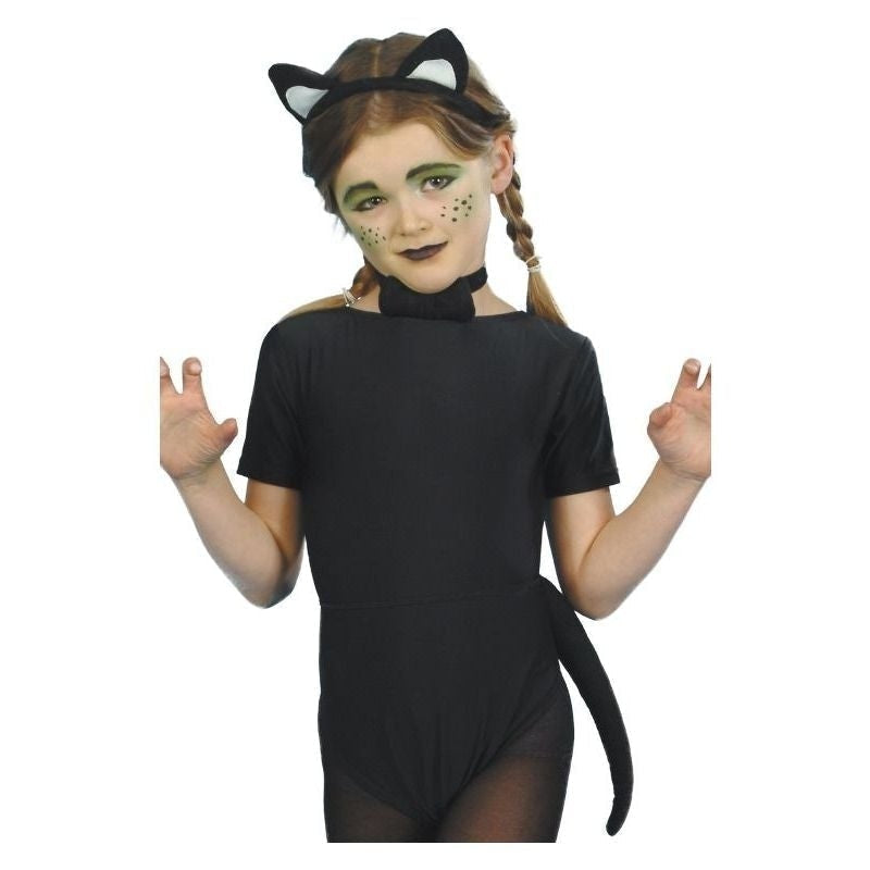 Cat Instant Set Kids Black Ears Tail Bow Tie Animal Costume 3