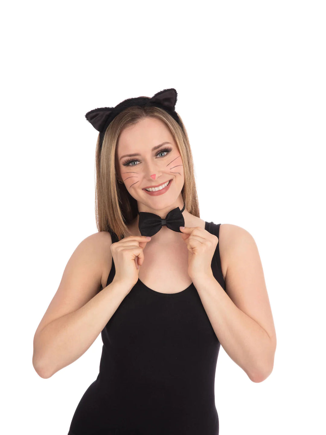 Cat Set Instant Disguise Black Kitty Ears Tail Bow Tie_2