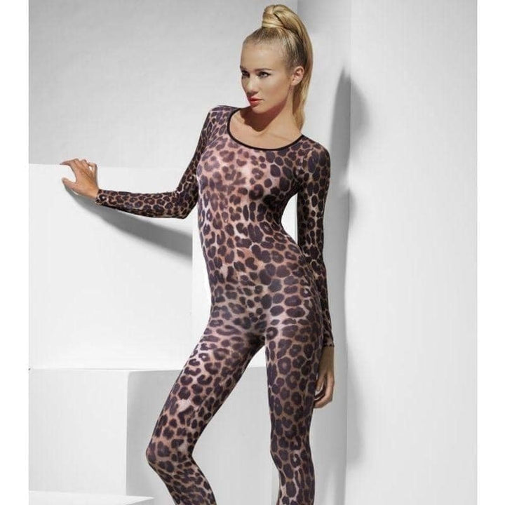 Cheetah Print Bodysuit Adult Brown_2
