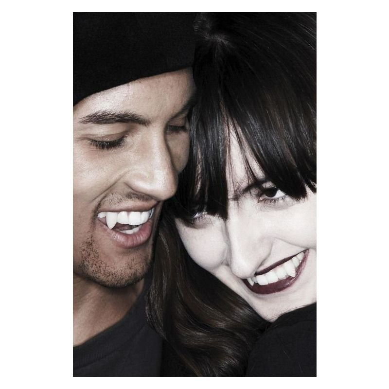 Size Chart Classic Deluxe Vampire Fangs Adult White