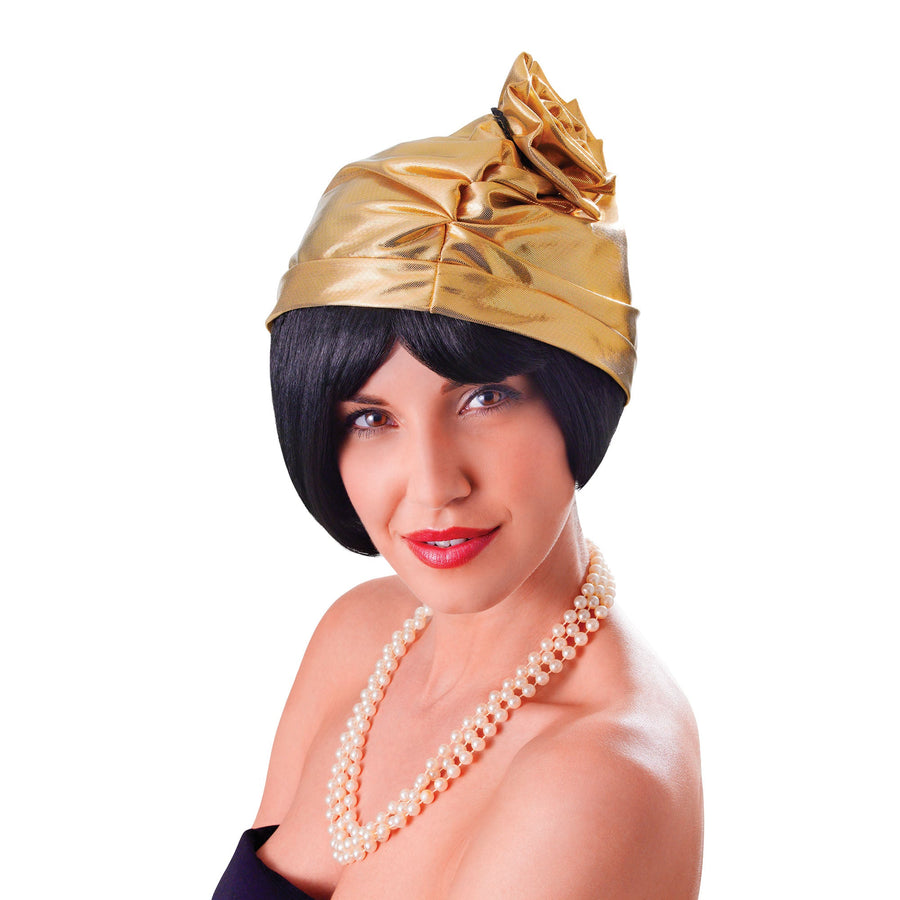 Cloche Hat Gold Womans 1920s Headpiece_1