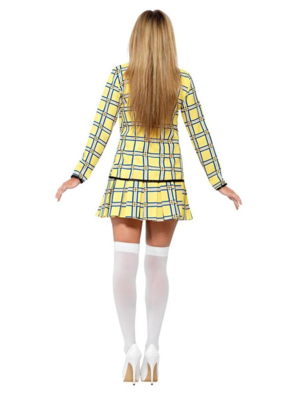 Clueless Cher Costume Adult Yellow Jacket Top Skirt Knee High Stocking_4