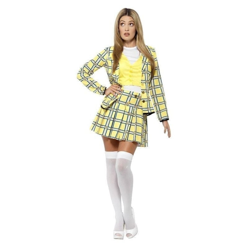 Clueless Cher Costume Adult Yellow Jacket Top Skirt Knee High Stocking_1