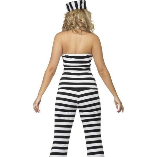 Convict Cutie Costume Adult White Black 2