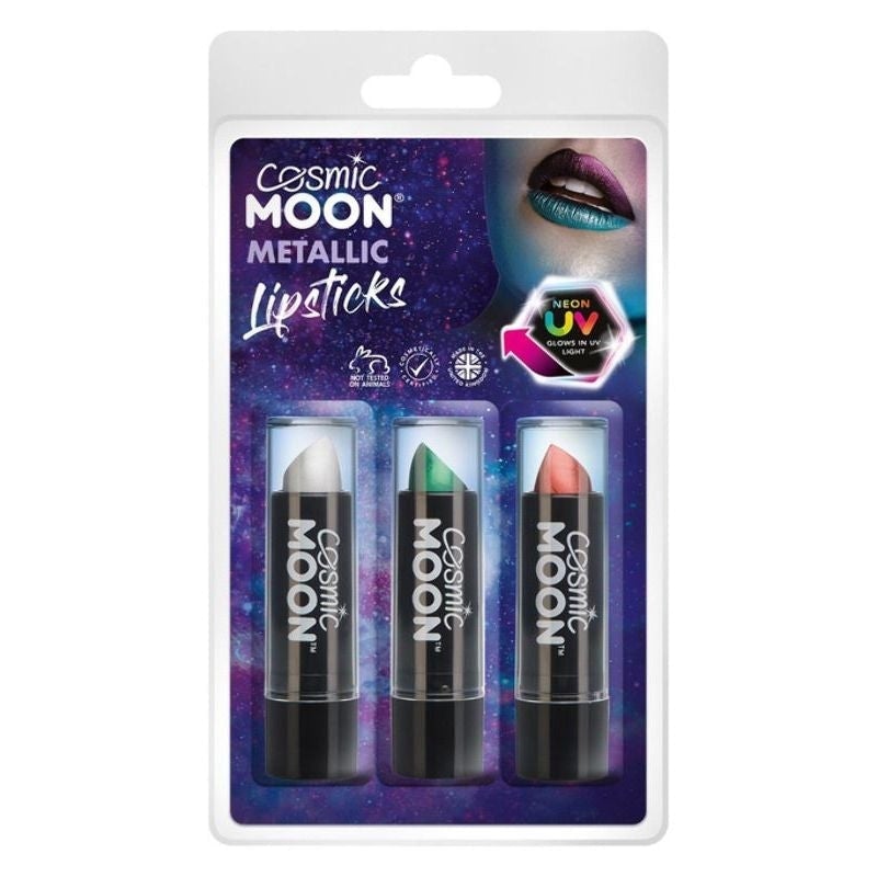 Cosmic Moon Metallic Lipstick Clamshell 3 Pack 5g Costume Make Up_2