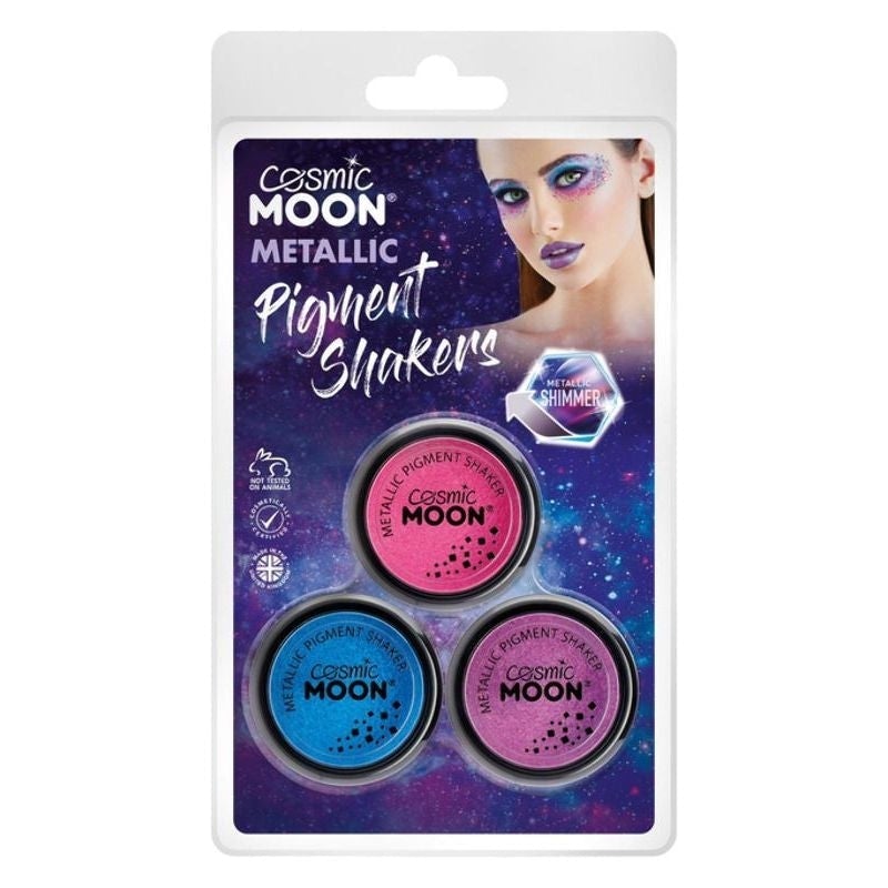 Size Chart Cosmic Moon Metallic Pigment Shaker Clamshell, 5g 3 Colour Pack Costume Make Up