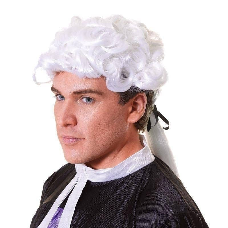 Court Wig Barrister White Prince Hairpiece
