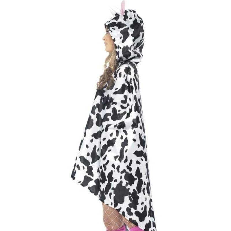 Size Chart Cow Party Poncho Adult White Black Drawstring Bag