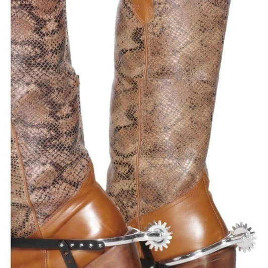 Cowboy Spurs Adult Silver Black Straps 2