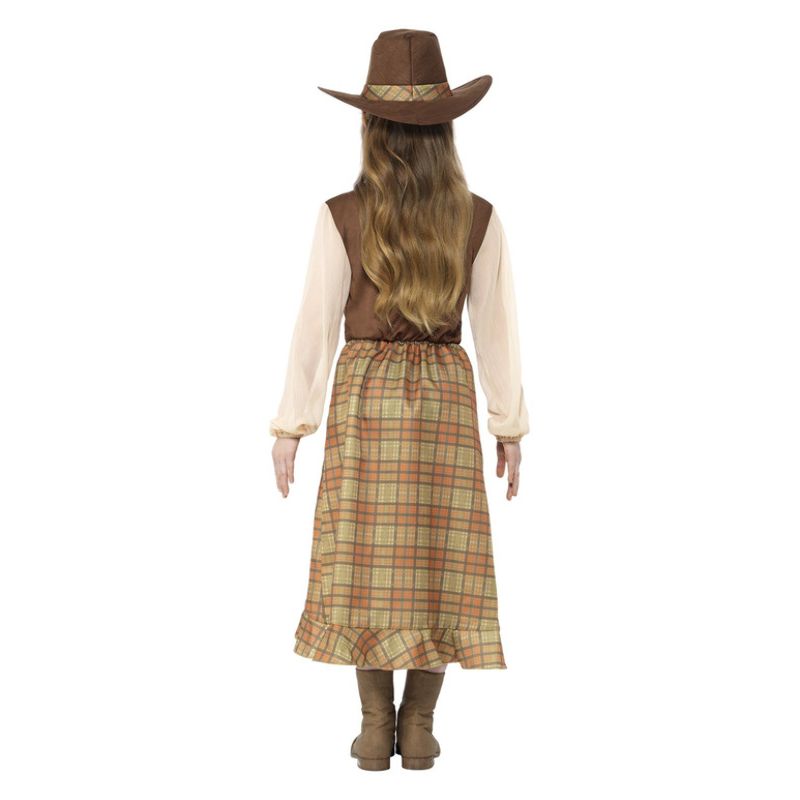 Cowgirl Kids Costume Brown Child Wild West Dress_3