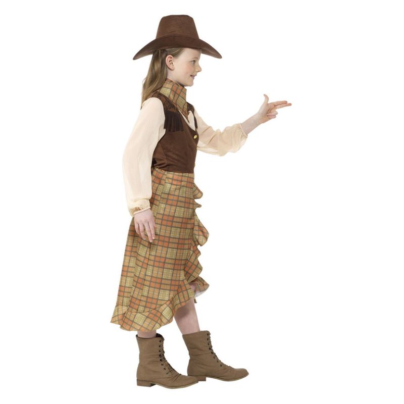 Cowgirl Kids Costume Brown Child Wild West Dress_1