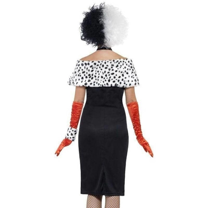 Cruella Devile Evil Madame Costume Adult Black White Dress_4