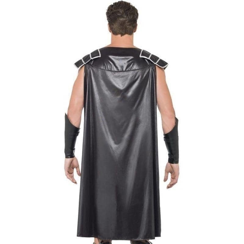 Dark Gladiator Costume Adult Black Tunic Cape Armcuffs_2