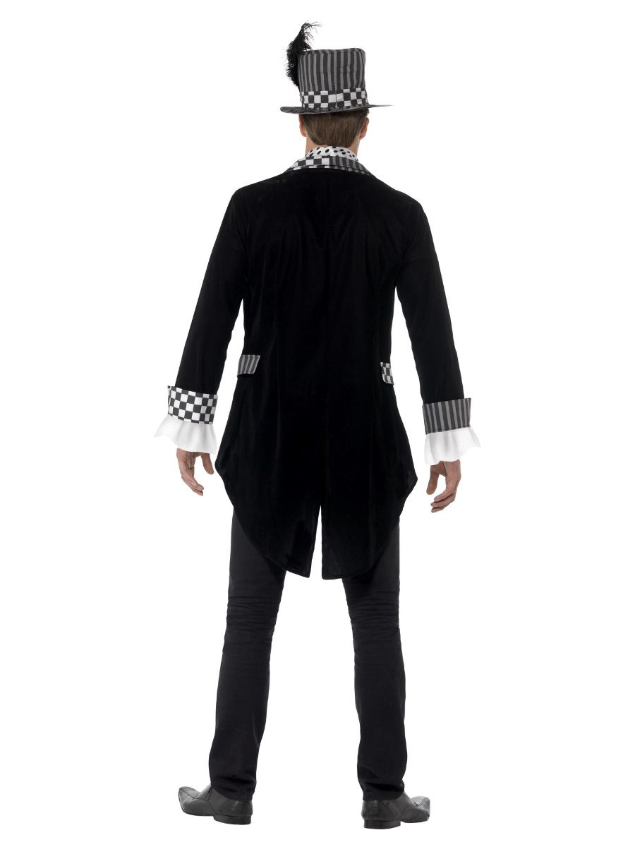 Dark Hatter Costume Adult Black Checkered Outfit_3