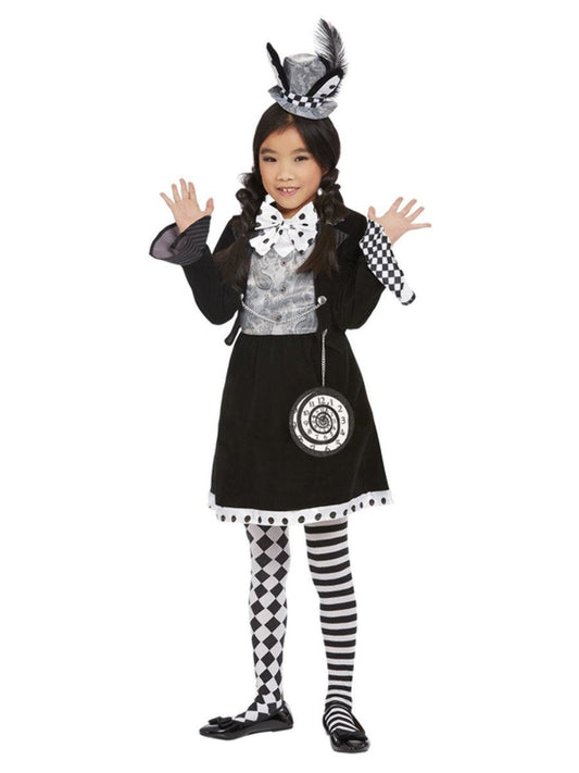 Dark Mad Hatter Costume Girls Wonderland Dress 2