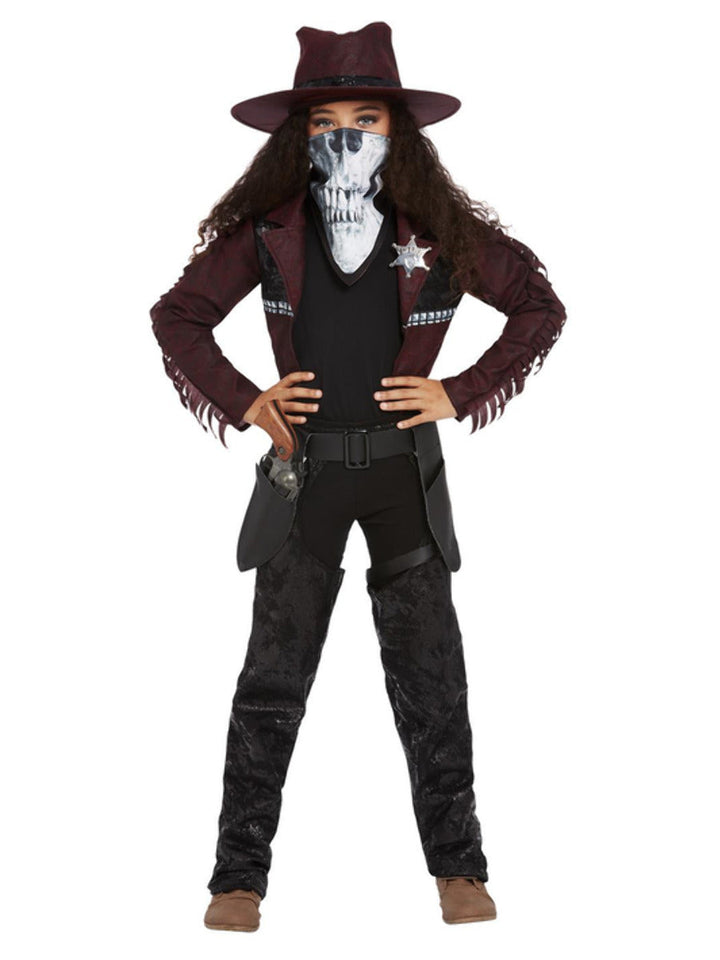 Dark Spirit Western Cowgirl Kids Costume Burgundy_2