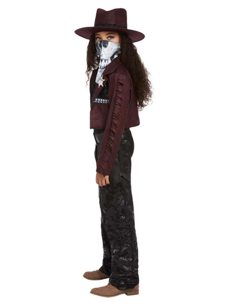 Dark Spirit Western Cowgirl Kids Costume Burgundy_4