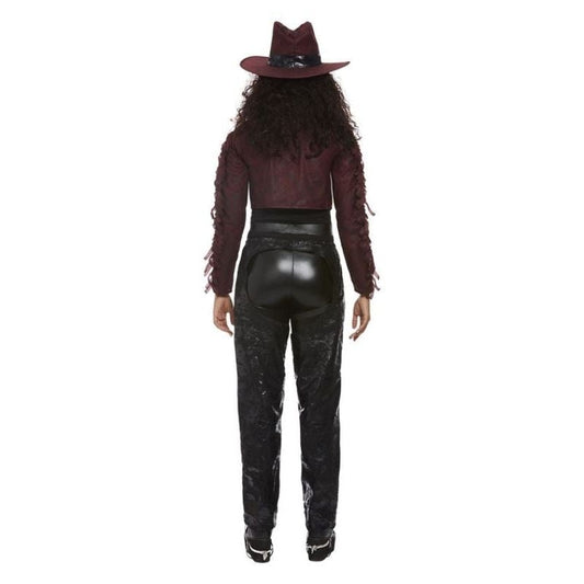 Dark Spirit Western Cowgirl Ladies Halloween Costume Jacket Chaps Hat Holster Mask 2