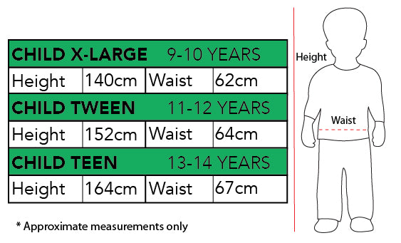 Size Chart Darth Maul Costume Sith Lord Boys