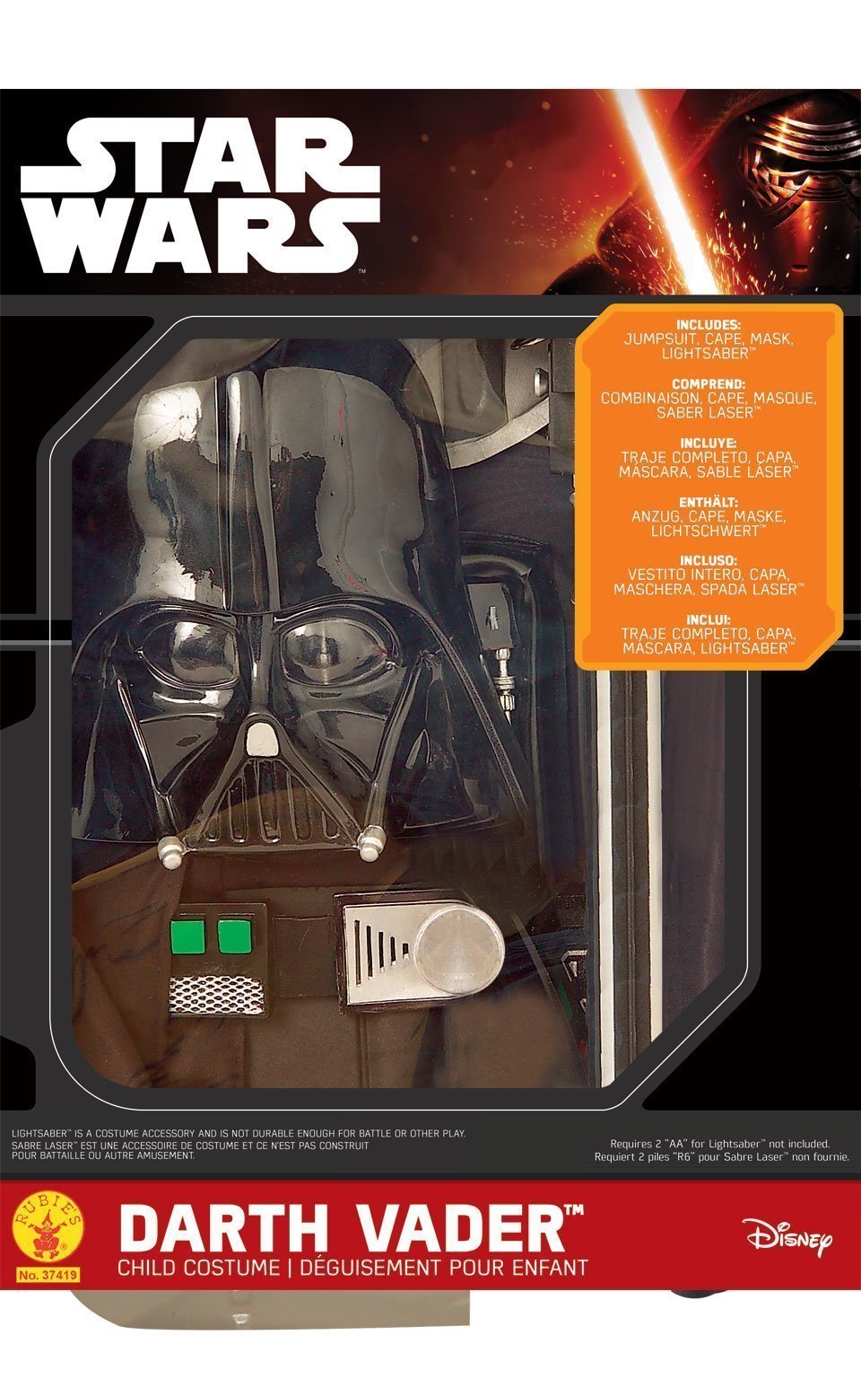 Darth Vader Boxed Childrens Star Wars Costume_1