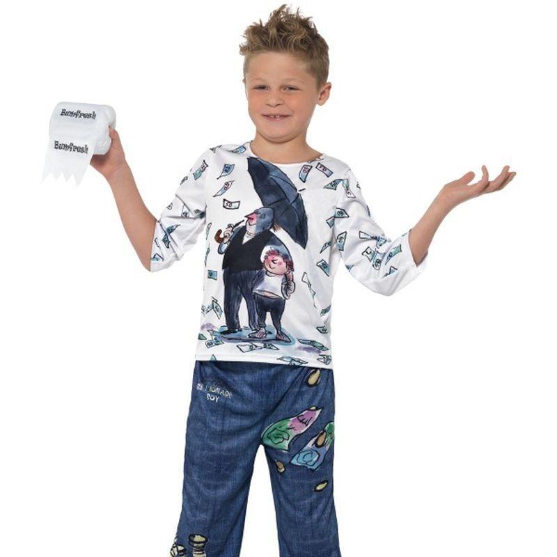 David Walliams Deluxe Billionaire Boy Costume Kids Blue White_1