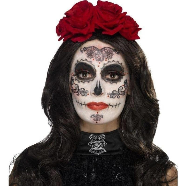 Day Of The Dead Glamour Make Up Kit Aqua With Adult Black_1