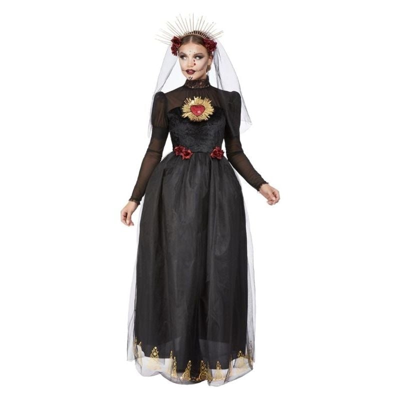 Day Of The Dead Sacred Heart Bride Deluxe Costume Adult Black_1